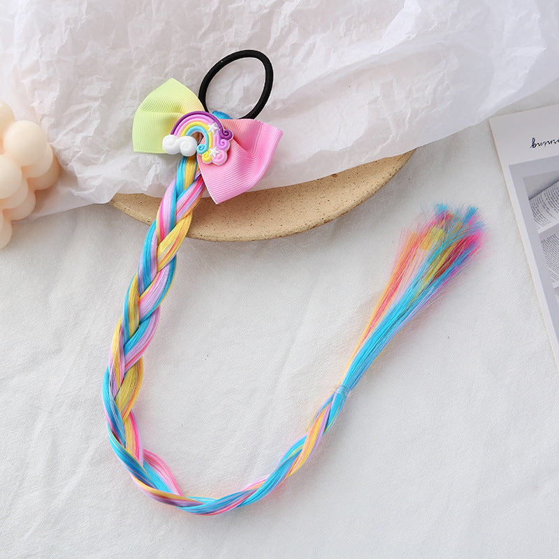 Wholesale Colorful Wig Braid Fabric Hair Scrunchies